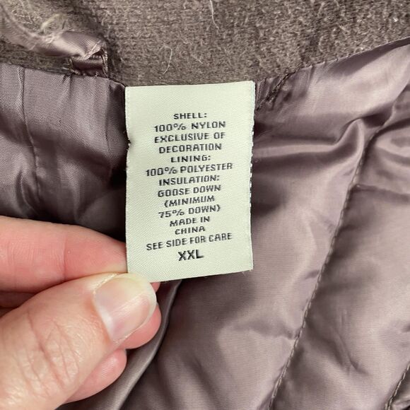 Eddie Bauer Goose Down Filled Puffer Jacket Purple Quilted Coat Size 2XL - Picture 5 of 9